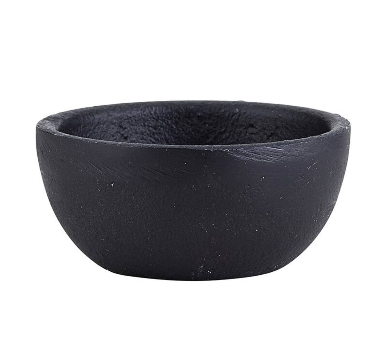 HAWOK Cast Iron Mini Serving Bowl Dia 4.7 inch with Bamboo Tray