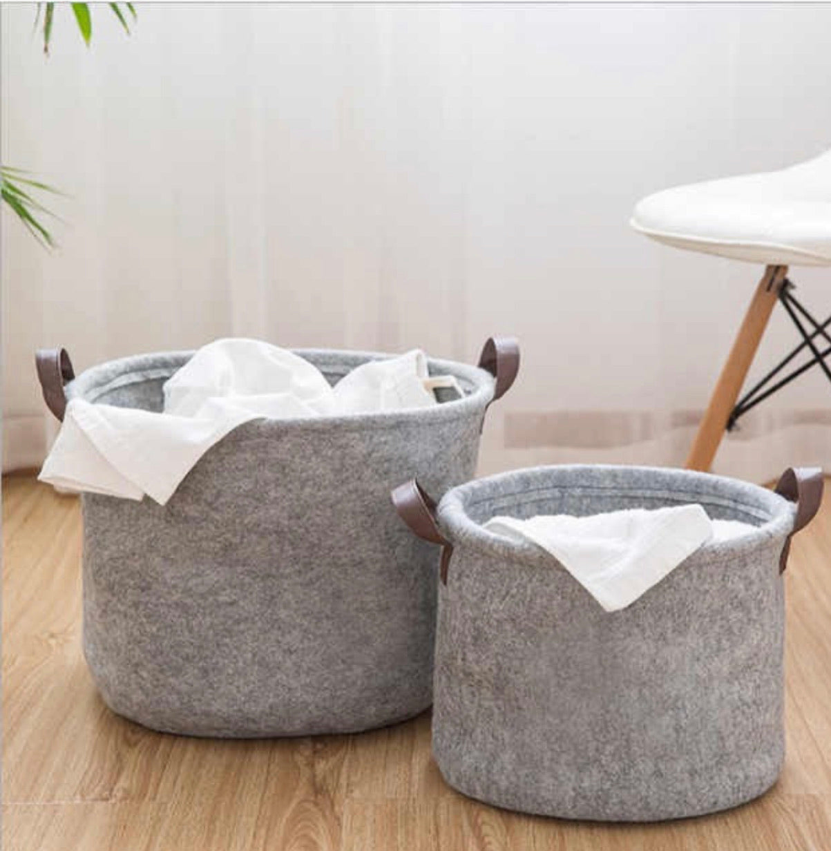 Collapsible Felt Baskets (Set Of 2)