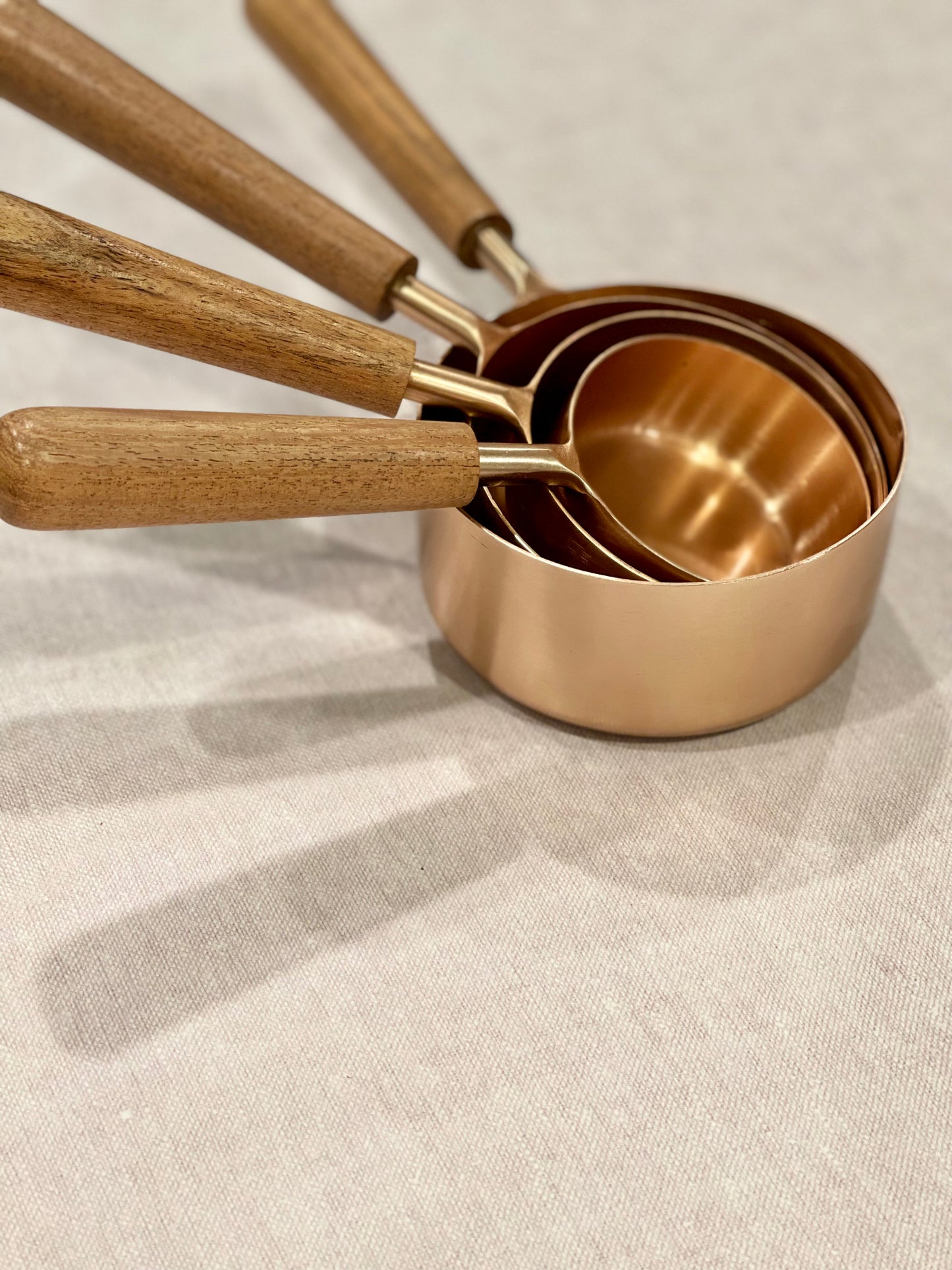 Mango Wood + Copper Measuring Cups