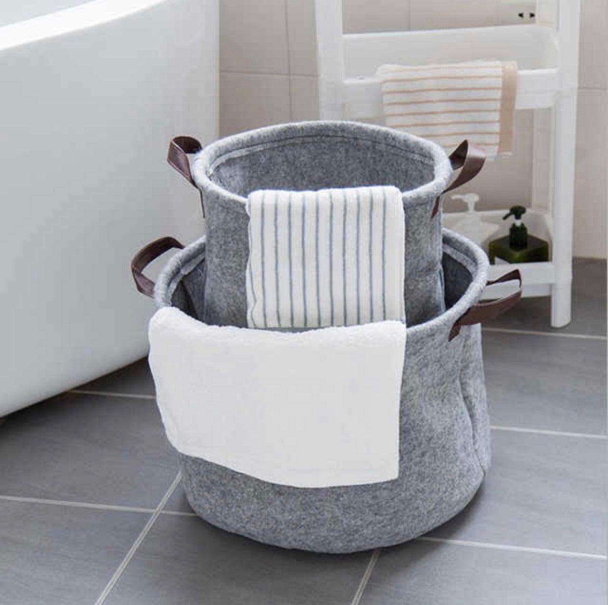 Collapsible Felt Baskets (Set Of 2)